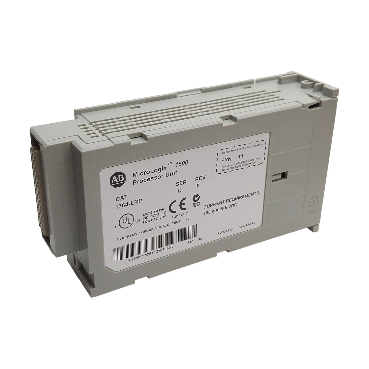 New – Open box Allen Bradley 1764-LRP Ser C Rev F Frn11 MicroLogix 1500 Processor Unit, 5VDC