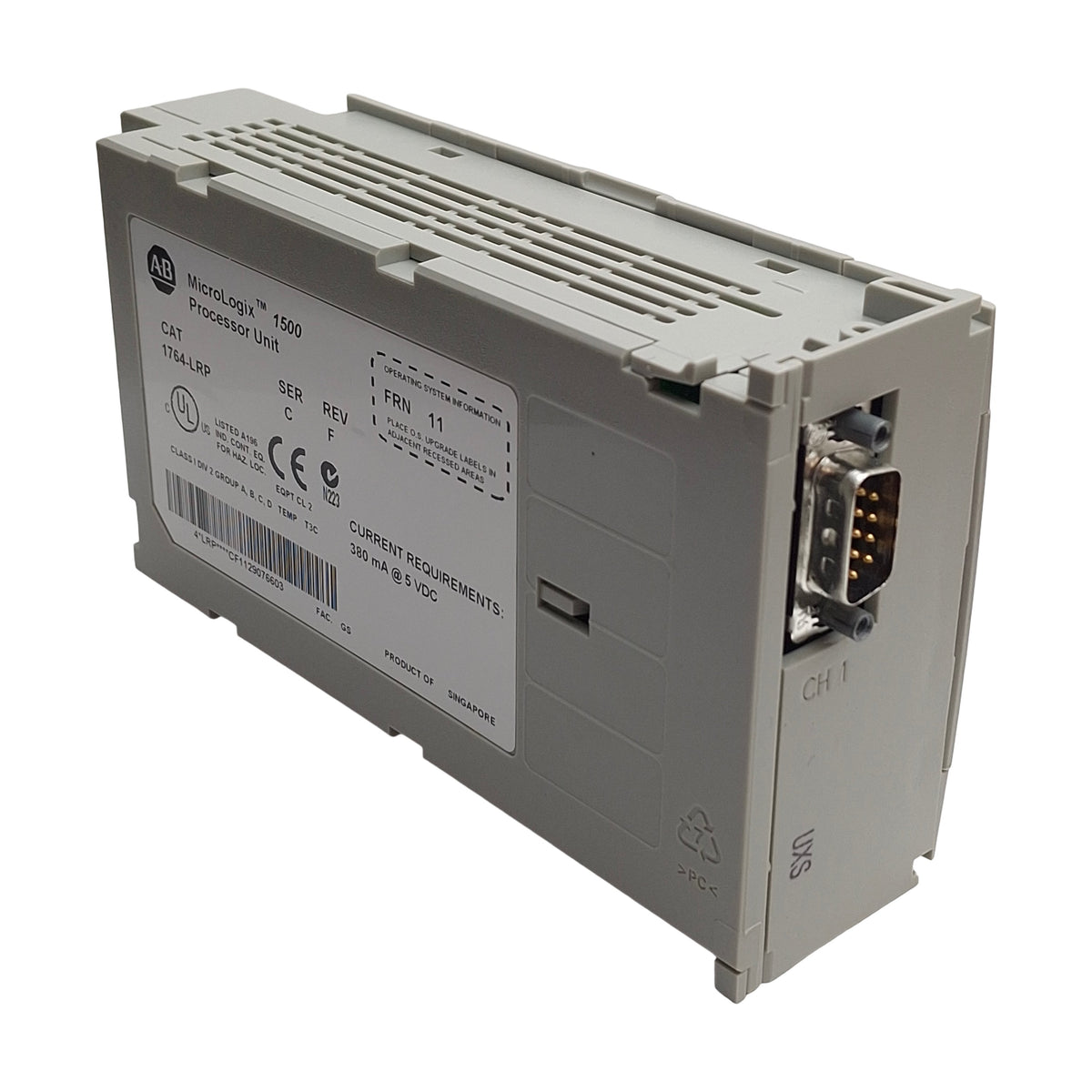 New – Open box Allen Bradley 1764-LRP Ser C Rev F Frn11 MicroLogix 1500 Processor Unit, 5VDC