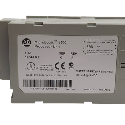 New – Open box Allen Bradley 1764-LRP Ser C Rev F Frn11 MicroLogix 1500 Processor Unit, 5VDC