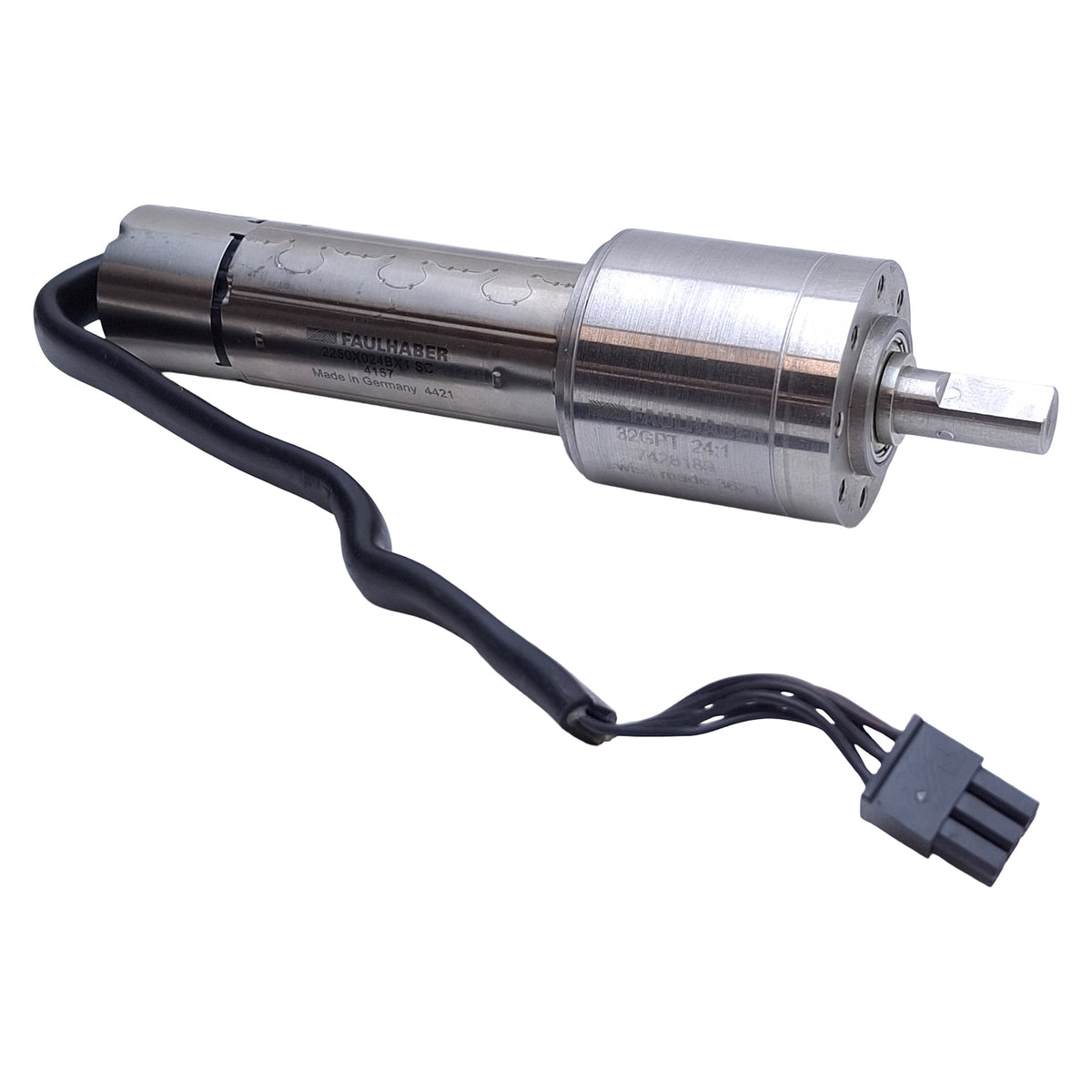 Used Faulhaber 2250X024BX4 Brushless DC Gearmotor 24VDC, 24:1 Ratio, ø8mm Shaft