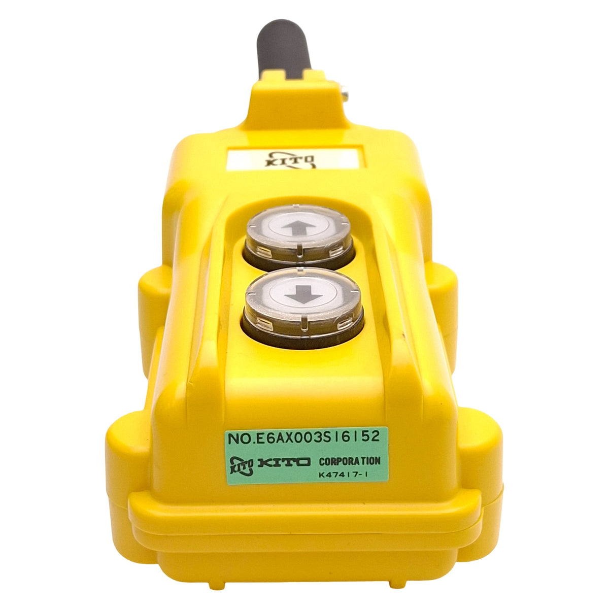 New – Open box Harrington E6AX003S16152 Kito Hoist 2-Pushbutton Switch Pendant, Up/Down, 110VAC
