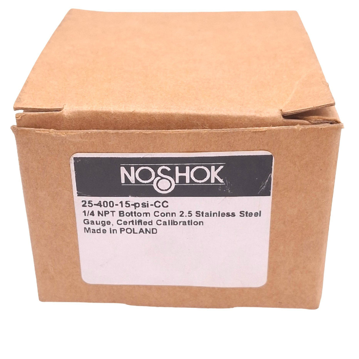 New NOSHOK 25-400-15-psi-CC Air Pressure Gauge, 2-1/2in Face, 0-15psi, 1/4in NPT