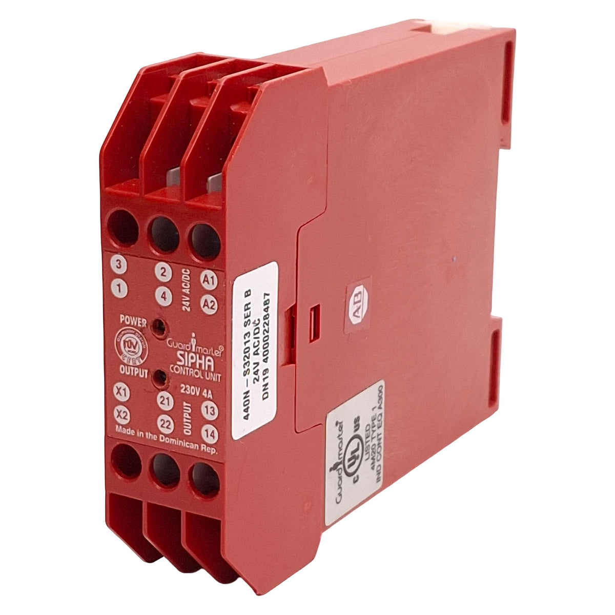 New – Open box Allen Bradley 440N-S32013 Guardmaster Sipha 1 Control Unit, 1NO/1NC, 24VAC/DC