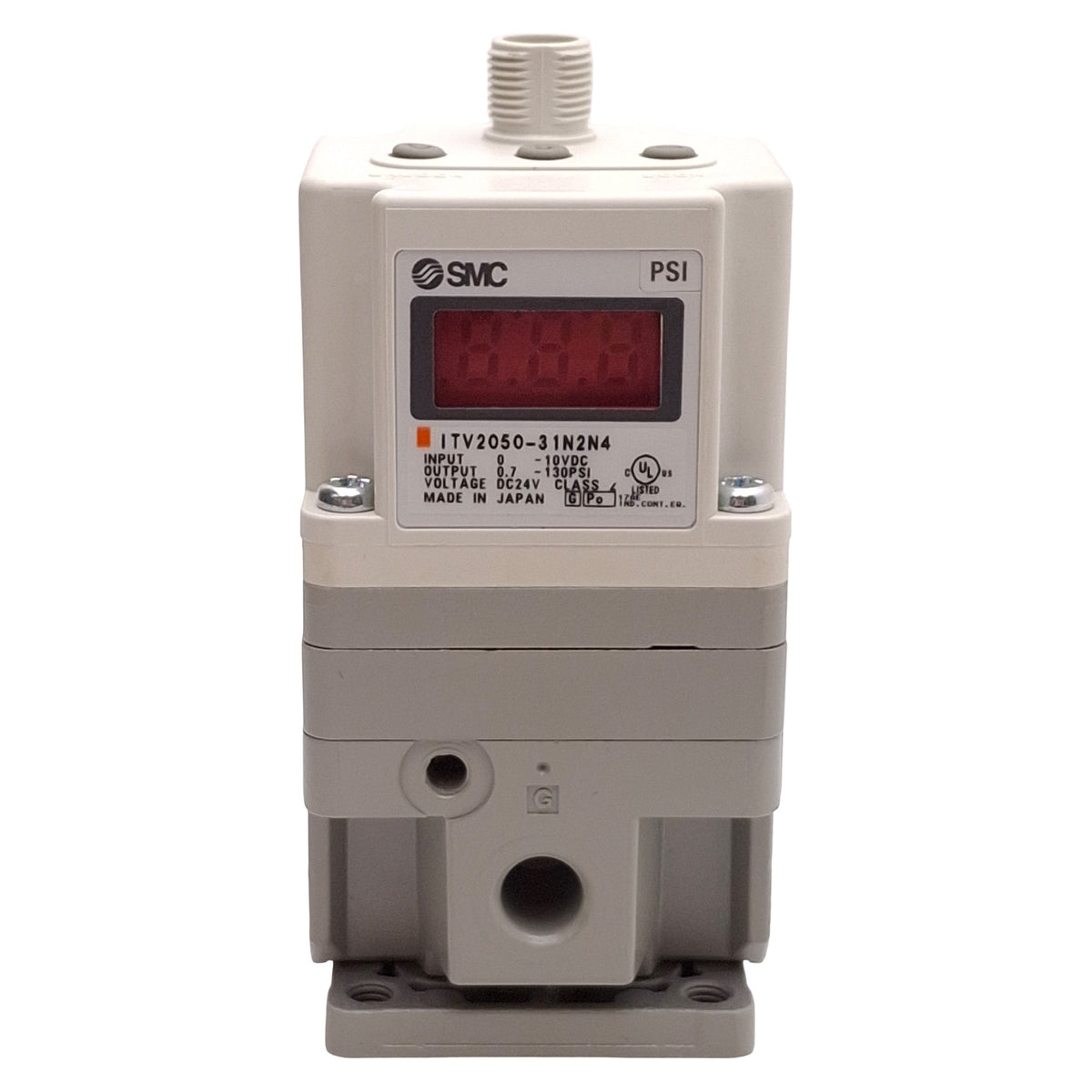 Used SMC ITV2050-31N2N4 Electro-Pneumatic Regulator, 0.7-130psi Set, 0-10VDC, 1/4NPT
