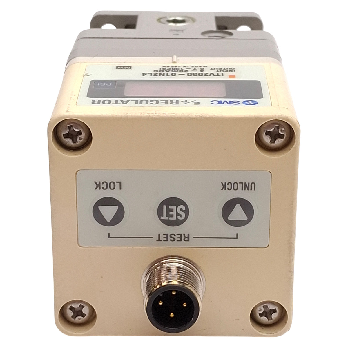 Used SMC ITV2050-01N2L4 Electro-Pneumatic Regulator, 0.7-130psi Set, 4-20mA, 1/4NPT