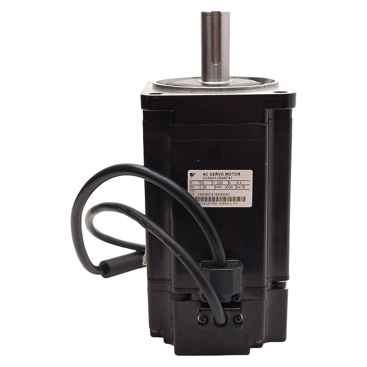 Used Yaskawa SGMAH-08AAF41 AC Servo Motor, 750W, 200VAC 4A, 3000rpm, 80mm Flange