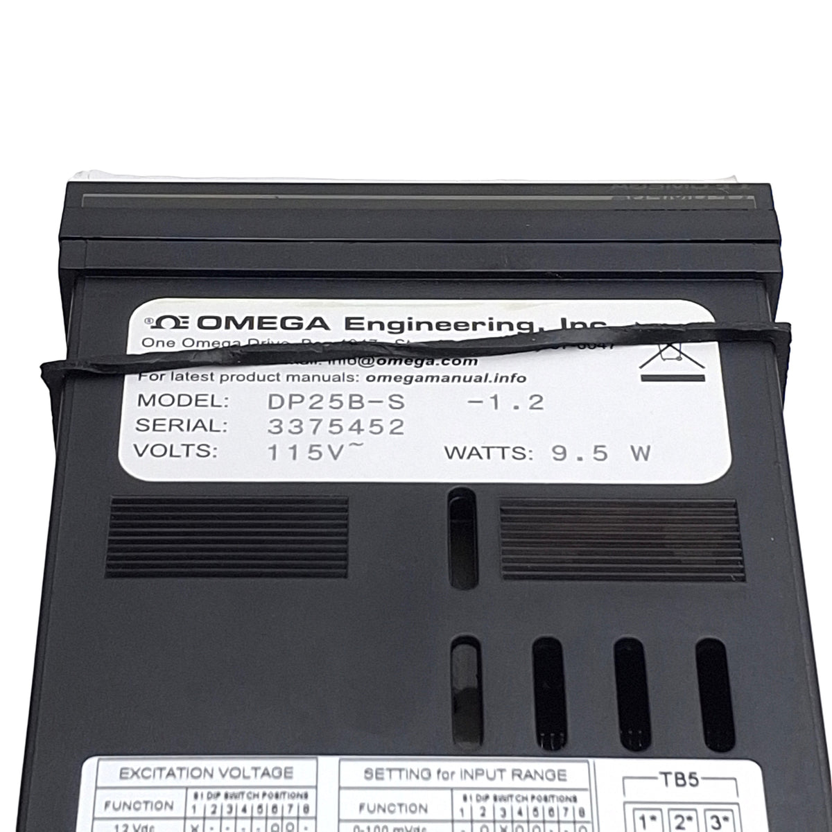 New – Open box Omega Engineering DP25B-S-1.2 Panel Meter, 1/8DIN, 115VAC, 2-Relay Outputs