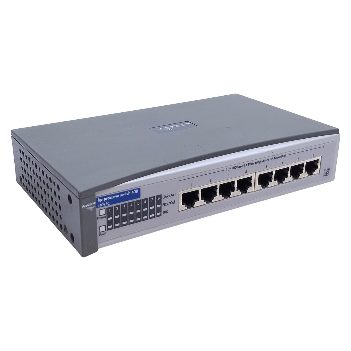 Used HP J4097-80299 ProCurve Unmanaged Switch, 8x RJ-45 Ports, 10/100Mbps, 12-13VDC