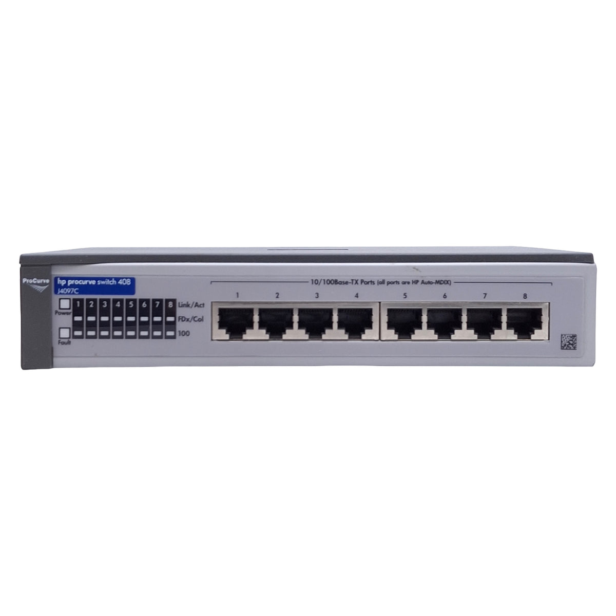 Used HP J4097-80299 ProCurve Unmanaged Switch, 8x RJ-45 Ports, 10/100Mbps, 12-13VDC