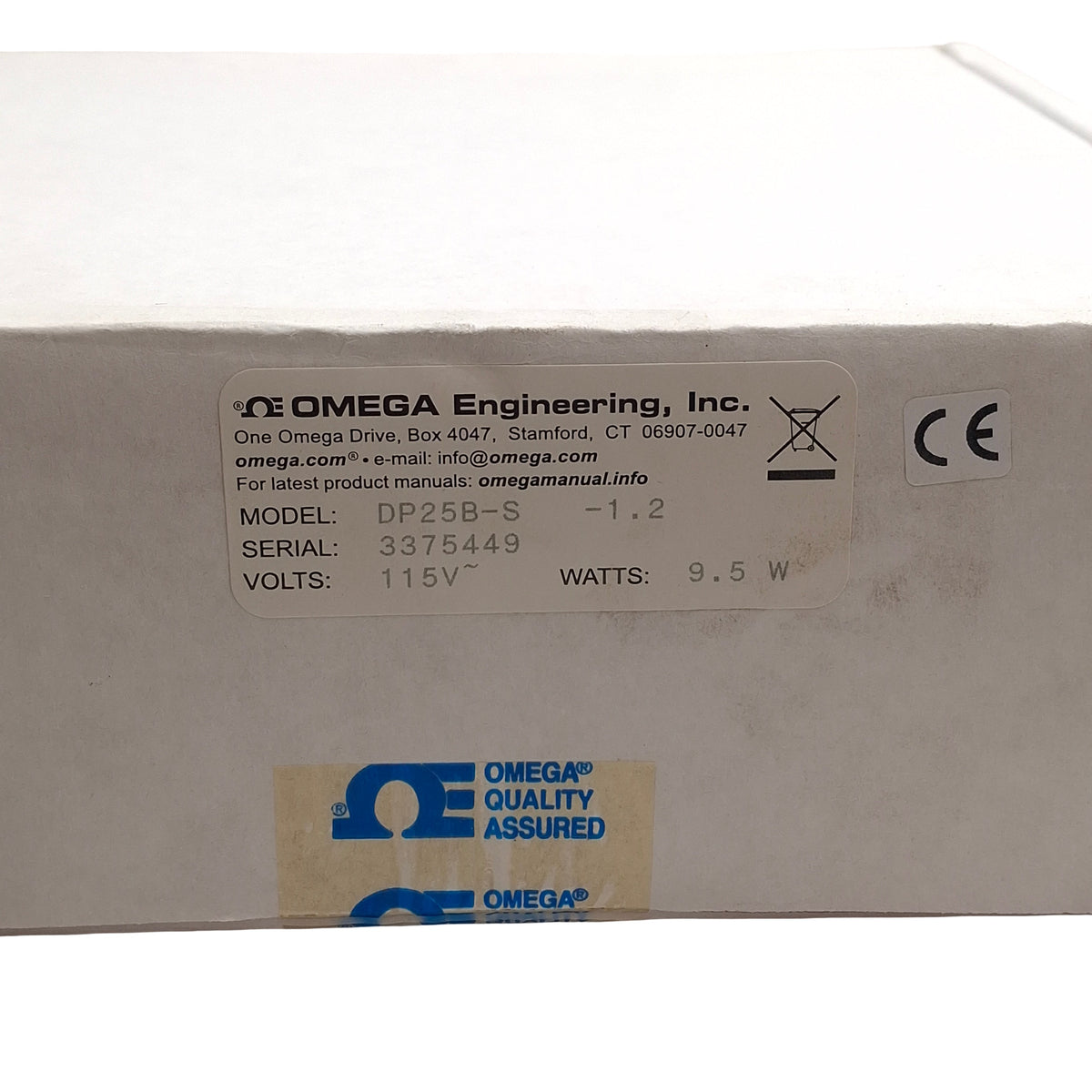 New Omega Engineering DP25B-S-1.2 Panel Meter, 1/8DIN, 115VAC, 2-Relay Outputs