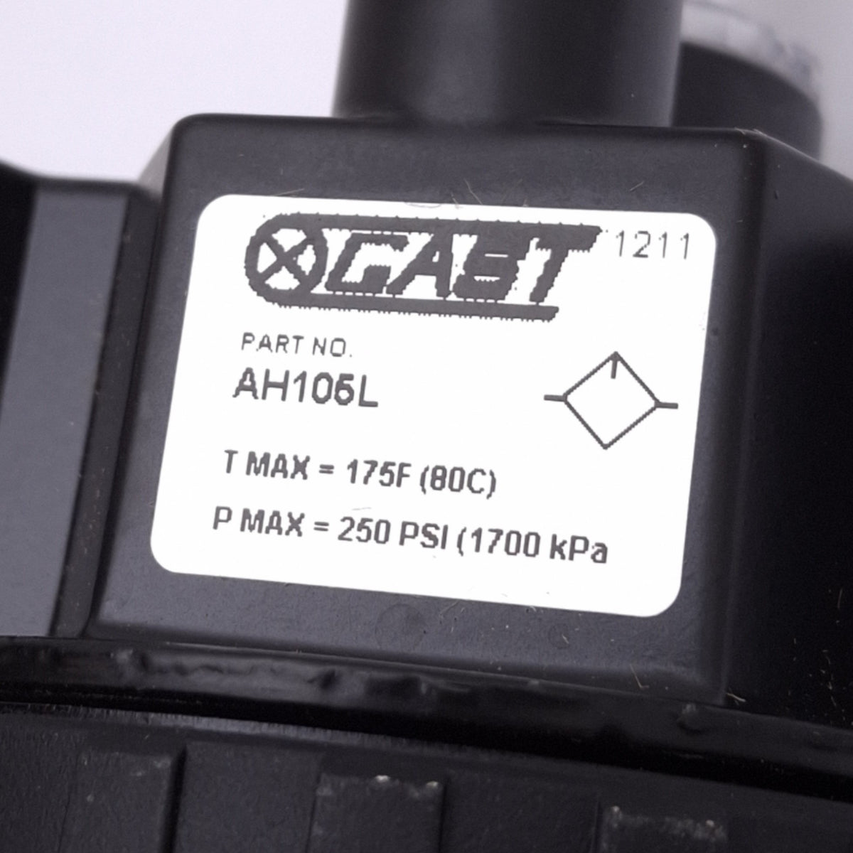 New Gast AH105L Compressed Air Mist Lubricator, 1/4in NPTF, 20 SCFM, 250psi Max