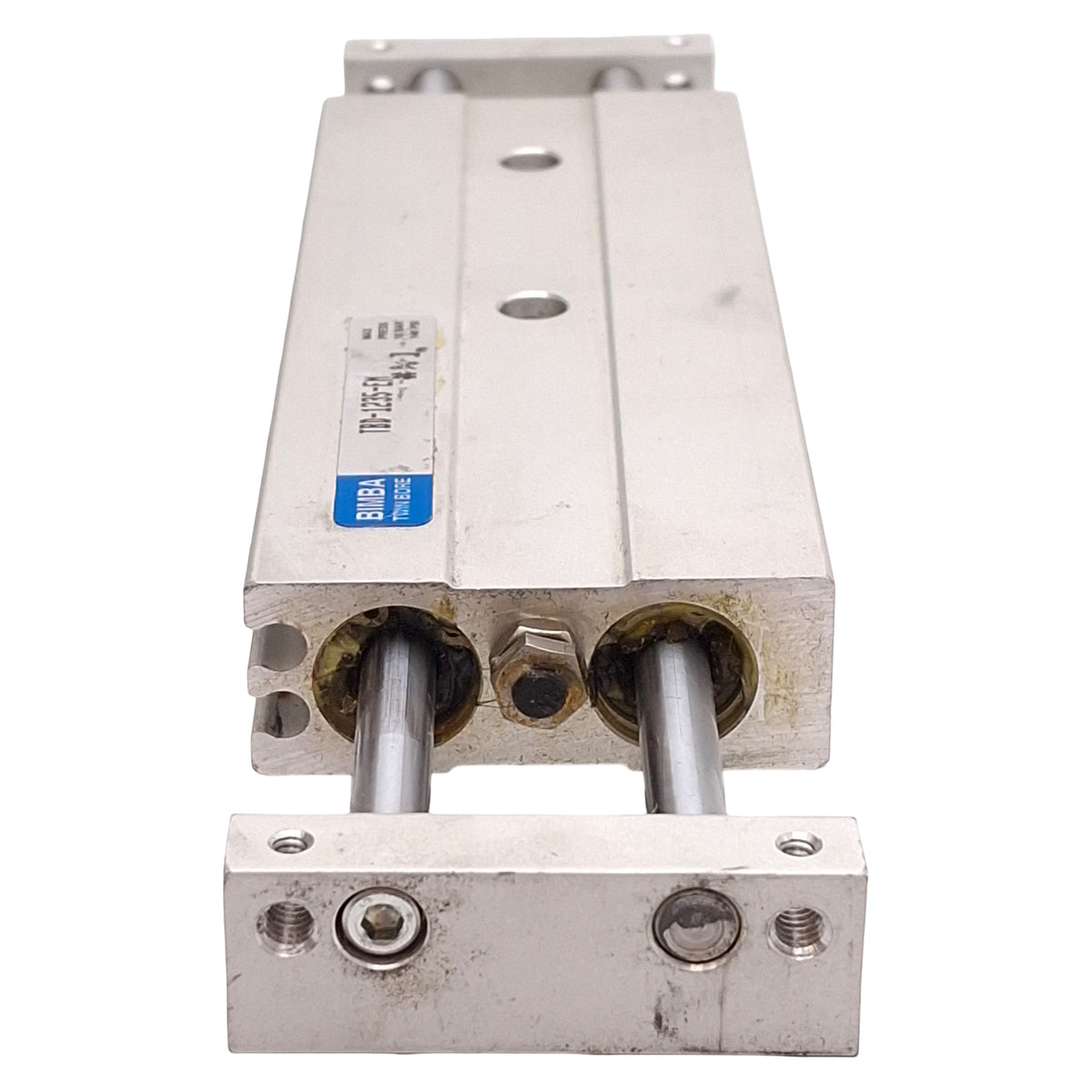 Used Bimba TBD-1235-EM Double Rod Cylinder, ø12mm Bore, 35mm Stroke, #10-32, 140psi
