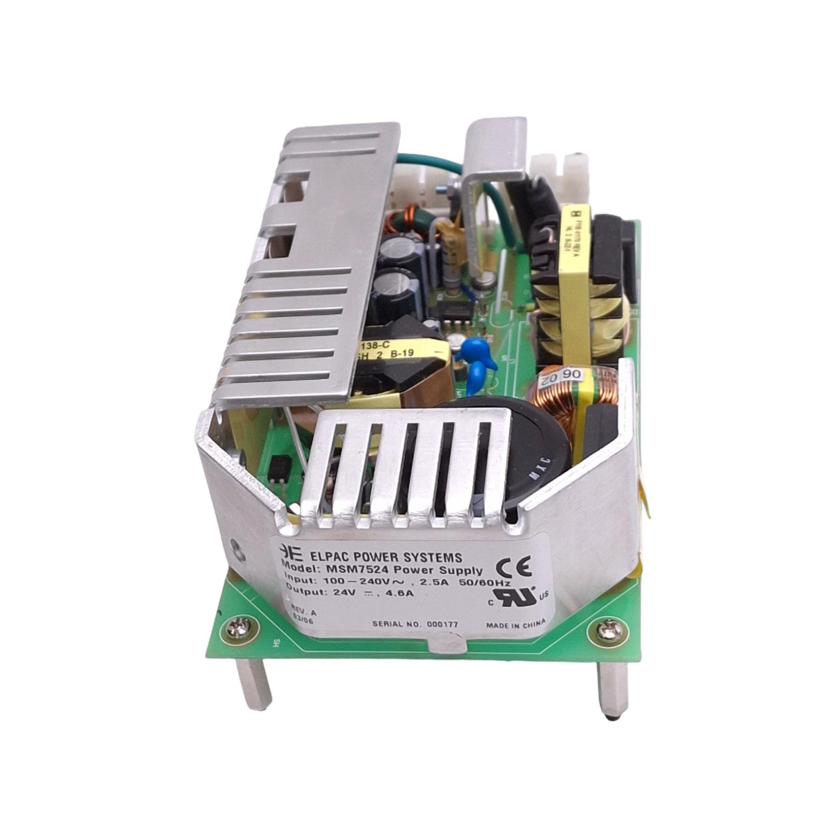 Used ELPAC Power Systems MSM7524 Power Supply, 100-240VAC In, 24VDC 4.6A Out 110W Max