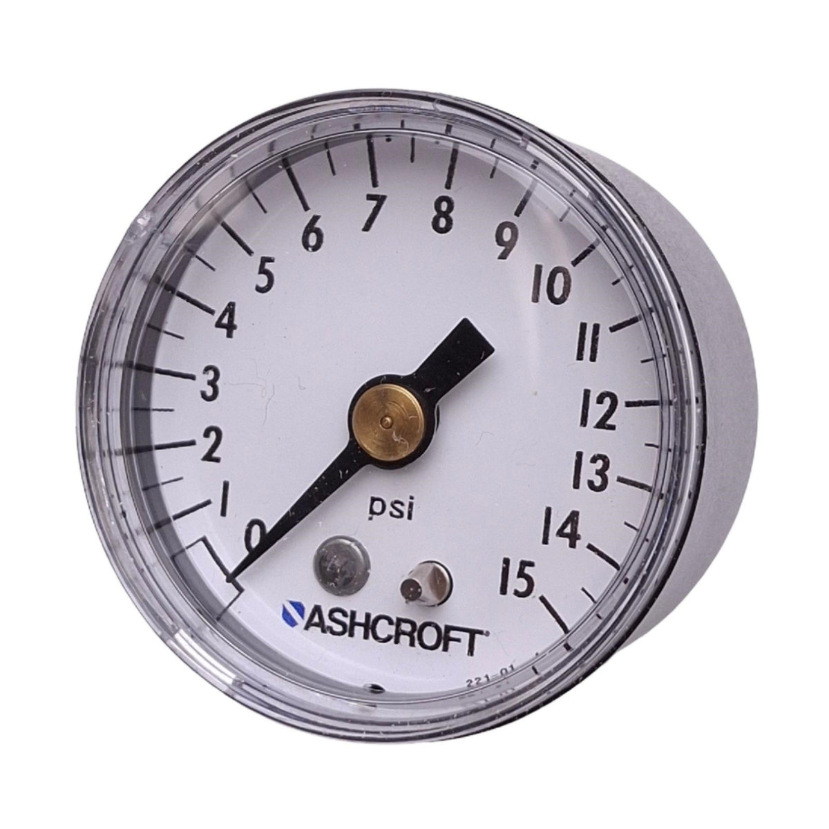 New Ashcroft 15W1005PH01B15# Pressure Gauge, ø1-1/2in, 0 to 15psi, 1/8in NPT