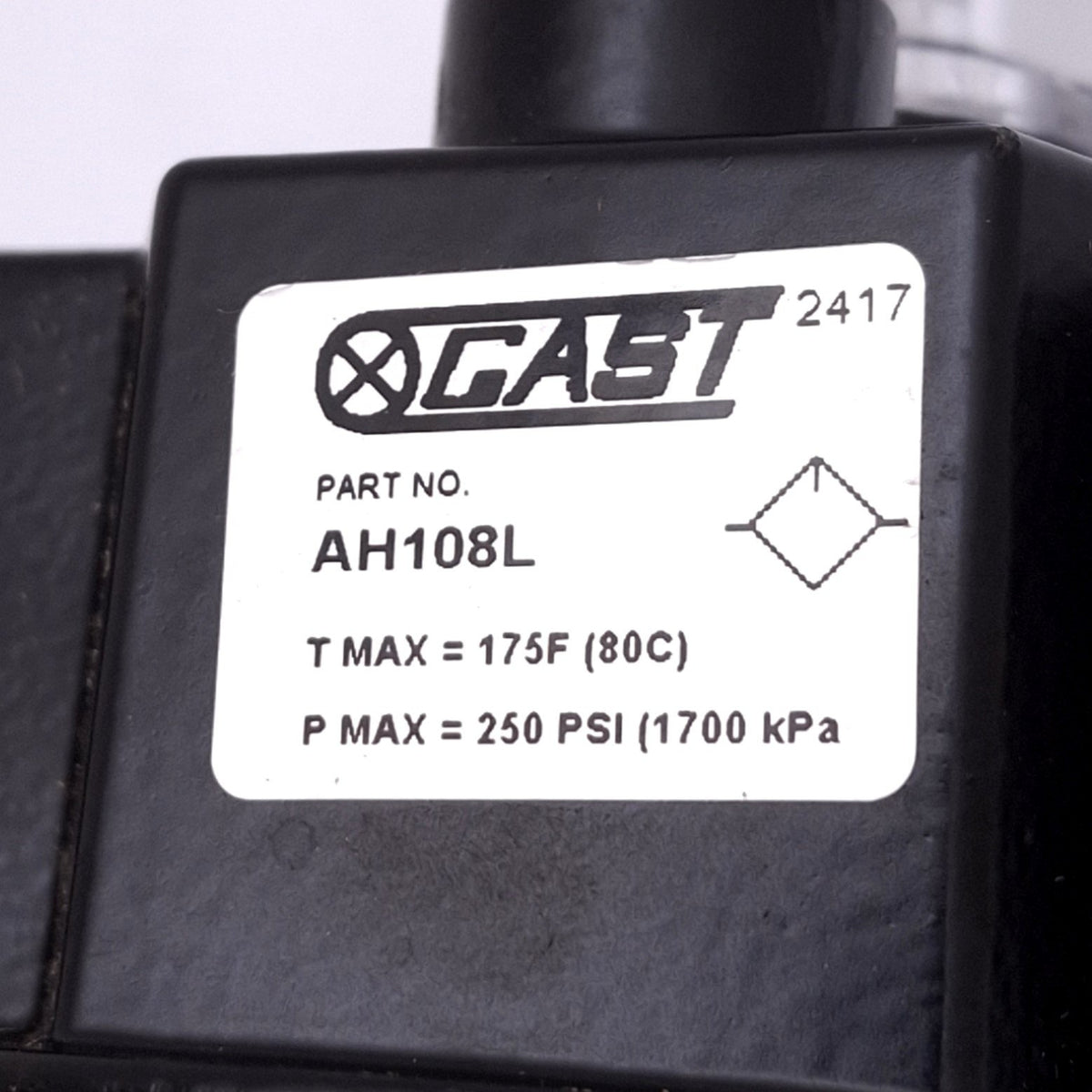 New Gast AH108L Compressed Air Mist Lubricator, 1/2in NPTF, 90 SCFM, 250psi Max