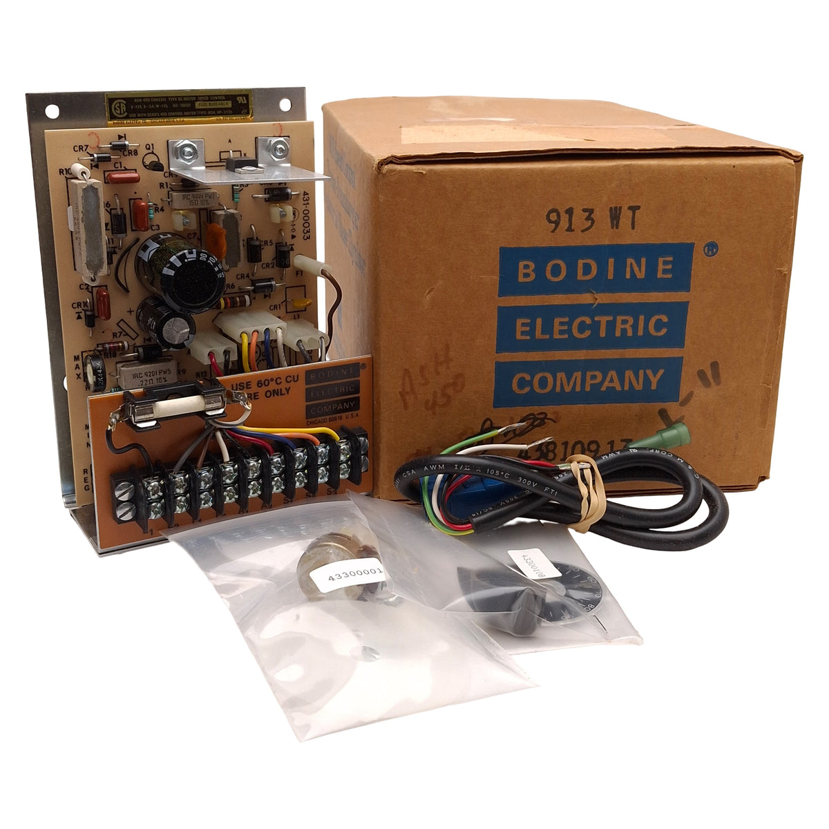 New – Open box Bodine ASH-450 DC Motor Speed Control, 1/15HP, 115VAC Input, 0-130VDC Output