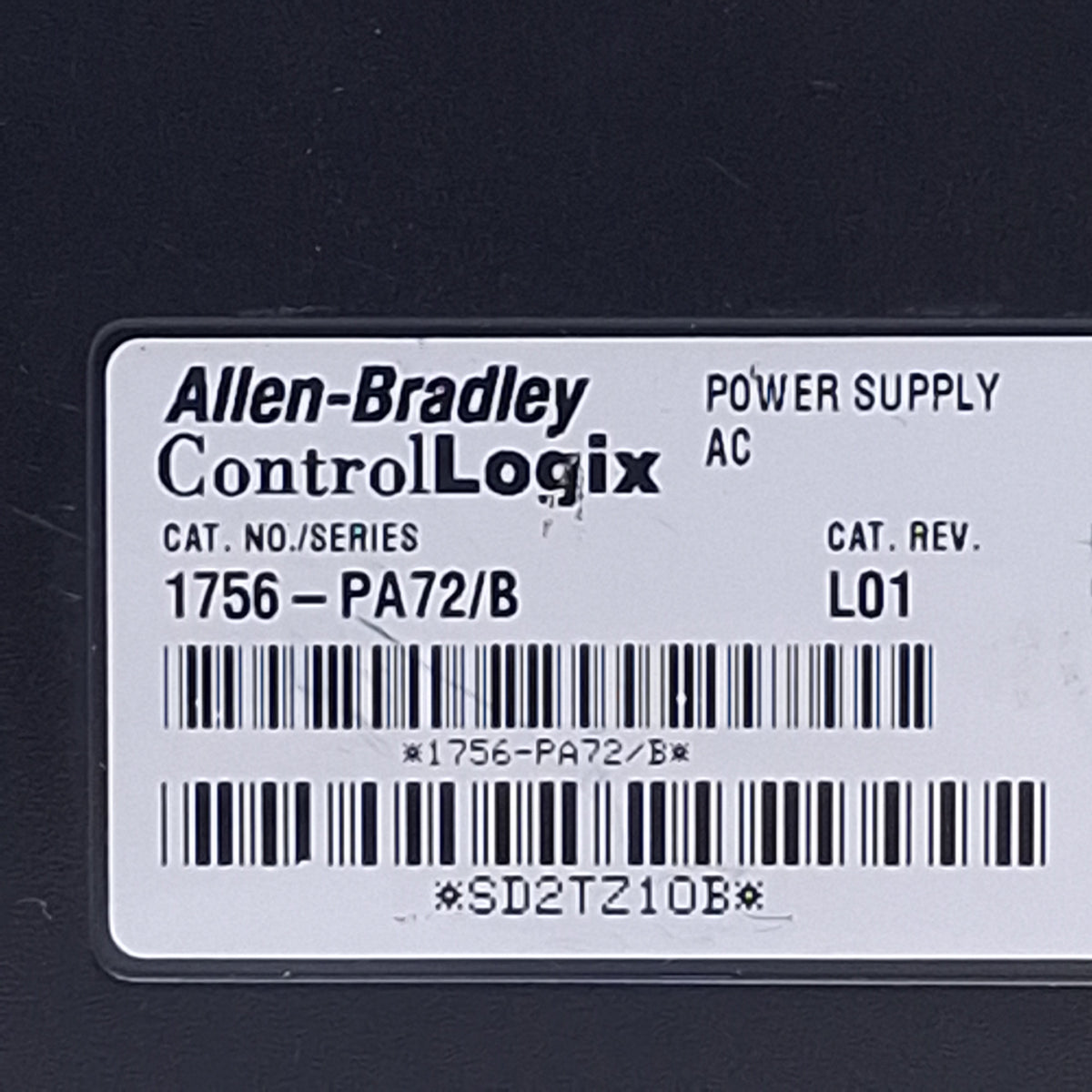 Used Allen Bradley 1756-PA72/B ControlLogix Power Supply 120/240VAC In, 1.2/24VDC Out