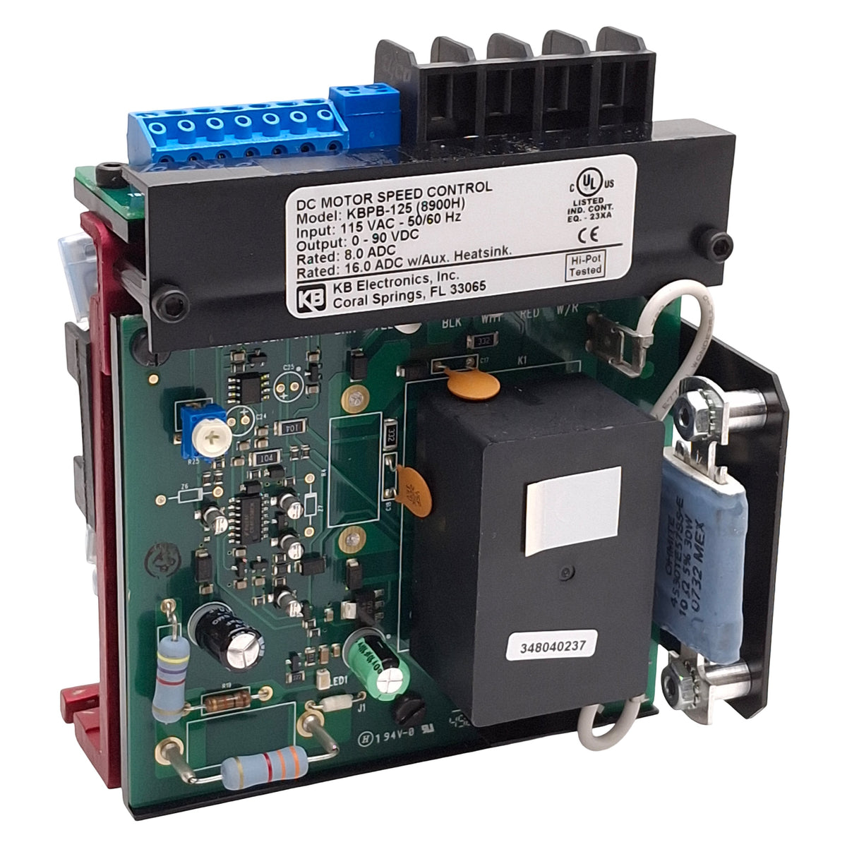 Used KB Electronics KBPB-125 8900H DC Motor Speed Control, 115VAC IN, 0-90VDC 8A OUT