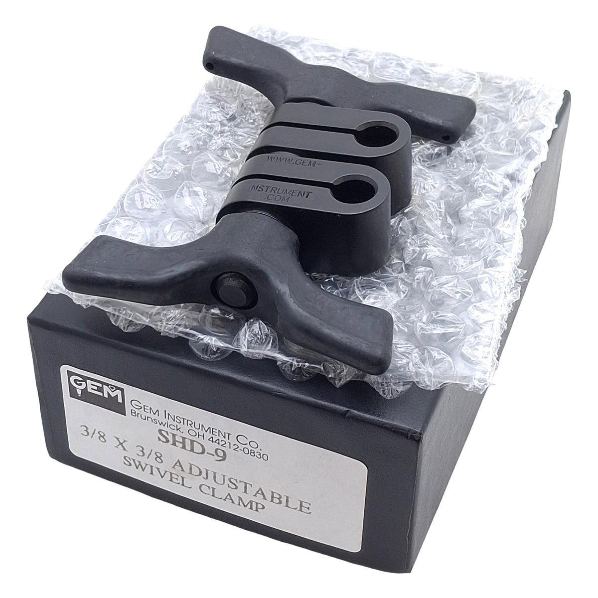 New – Open box Gem Instruments SHD-9 Heavy Duty Dual Handle Swivel Clamp, 3/8in x 3/8in