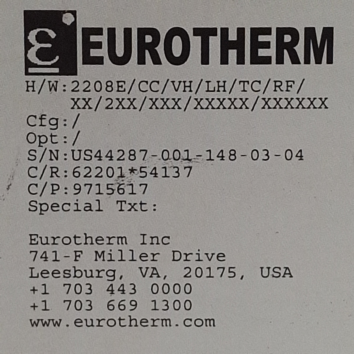 New Eurotherm 2208E/CC/VH/LH/TC/RF/XX/2XX/XXX PID Controller, 100-240VAC, 1/8 DIN