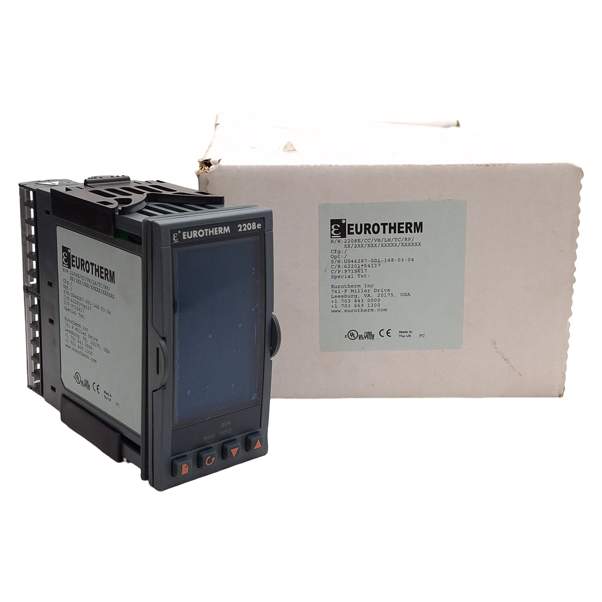 New Eurotherm 2208E/CC/VH/LH/TC/RF/XX/2XX/XXX PID Controller, 100-240VAC, 1/8 DIN