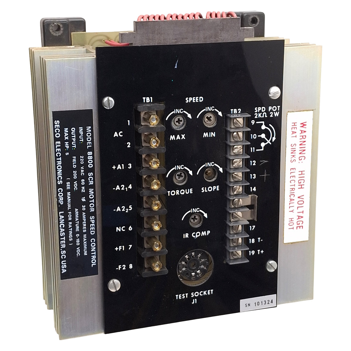 Used SECO 8800 SCR Motor Speed Control, 5HP, 200VDC Field, 0-180VDC Armature, 220VAC