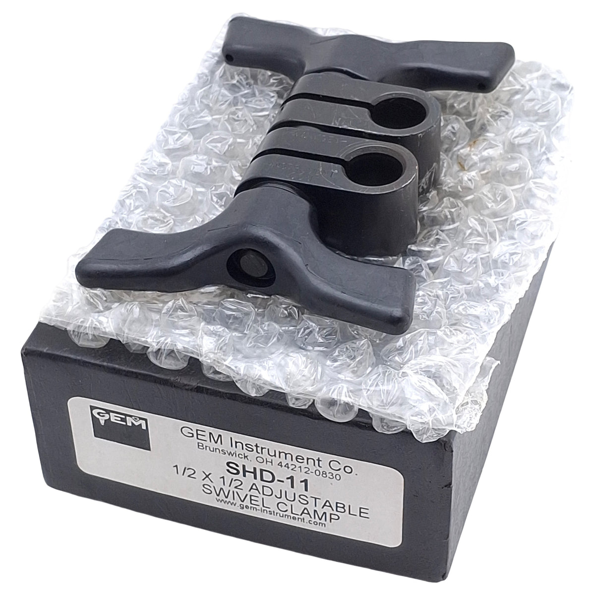 New – Open box Gem Instruments SHD-11 Heavy Duty Dual Handle Swivel Clamp, 1/2in x 1/2in