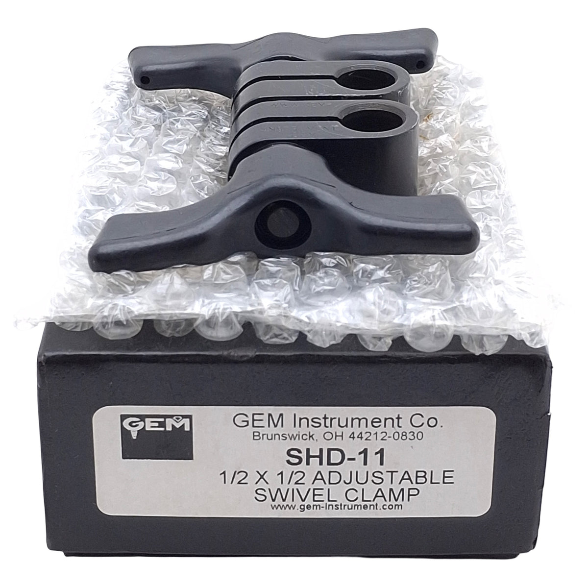 New – Open box Gem Instruments SHD-11 Heavy Duty Dual Handle Swivel Clamp, 1/2in x 1/2in