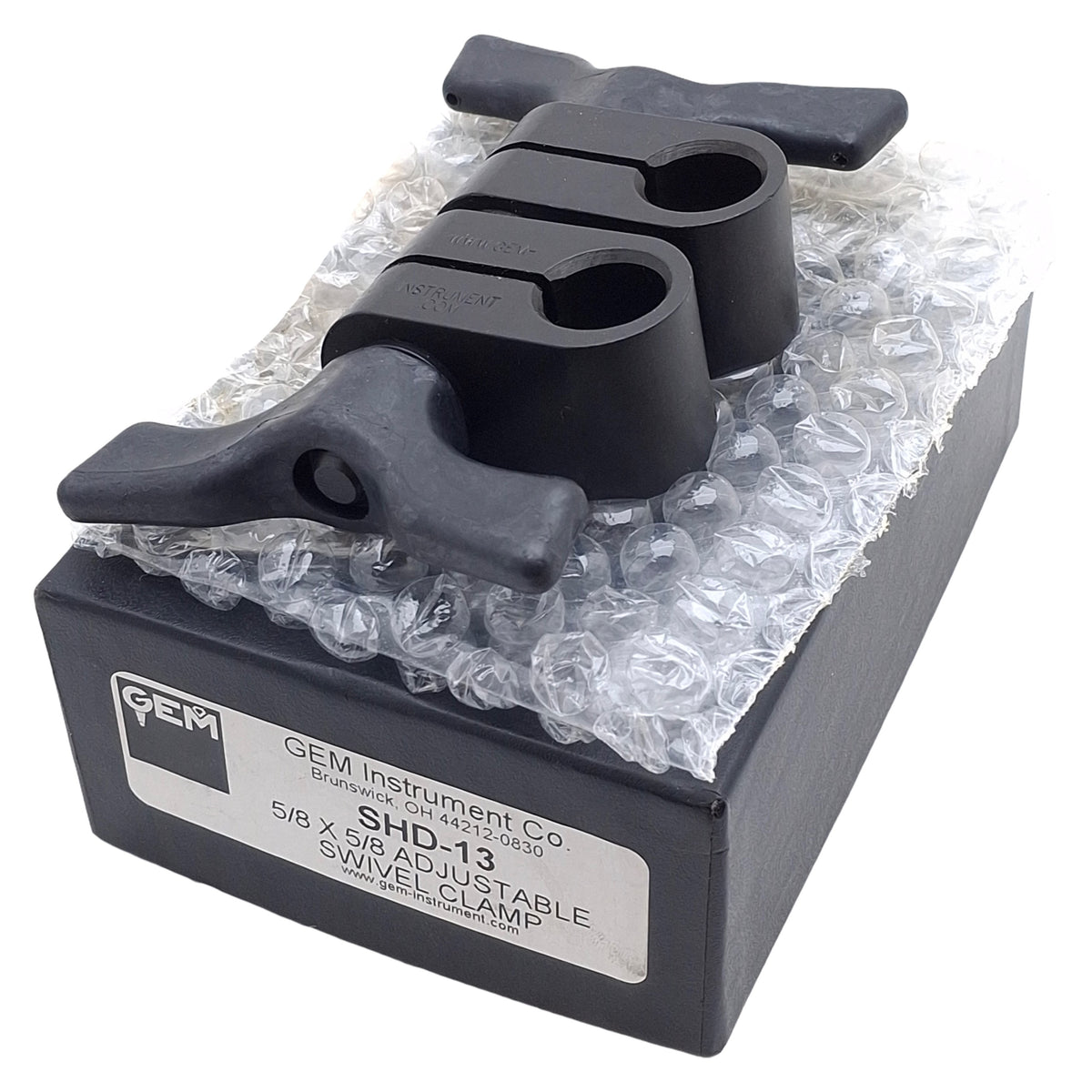 New – Open box Gem Instruments SHD-13 Heavy Duty Dual Handle Swivel Clamp, 5/8in x 5/8in
