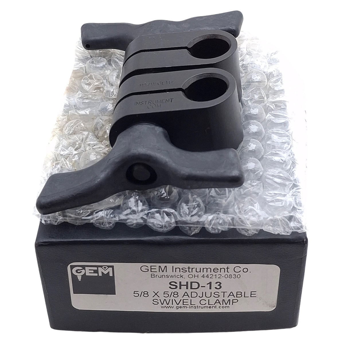 New – Open box Gem Instruments SHD-13 Heavy Duty Dual Handle Swivel Clamp, 5/8in x 5/8in