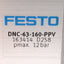 Used Festo DNC-63-160-PPV Pneumatic Cylinder, ø63mm Bore, 160mm Stroke, 12bar, G3/8