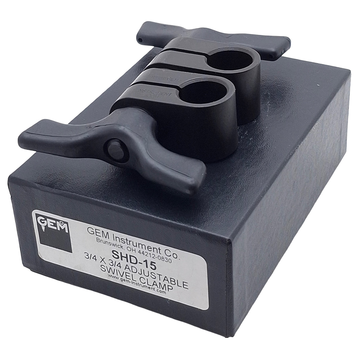 New – Open box Gem Instruments SHD-15 Heavy Duty Dual Handle Swivel Clamp, 3/4in x 3/4in