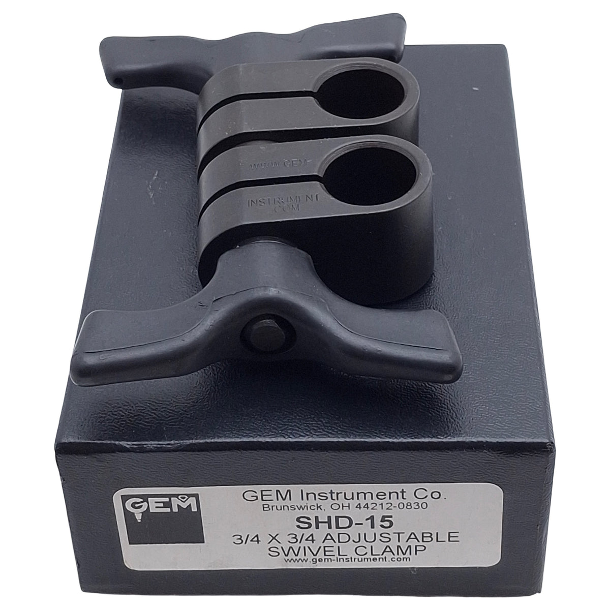 New – Open box Gem Instruments SHD-15 Heavy Duty Dual Handle Swivel Clamp, 3/4in x 3/4in