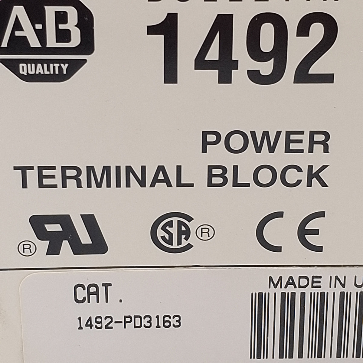 New Allen Bradley 1492-PD3163 Power Distribution Block, 3-Pole, 1-Line 6-Load 335A
