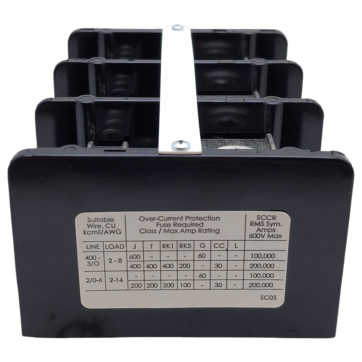New Allen Bradley 1492-PD3163 Power Distribution Block, 3-Pole, 1-Line 6-Load 335A