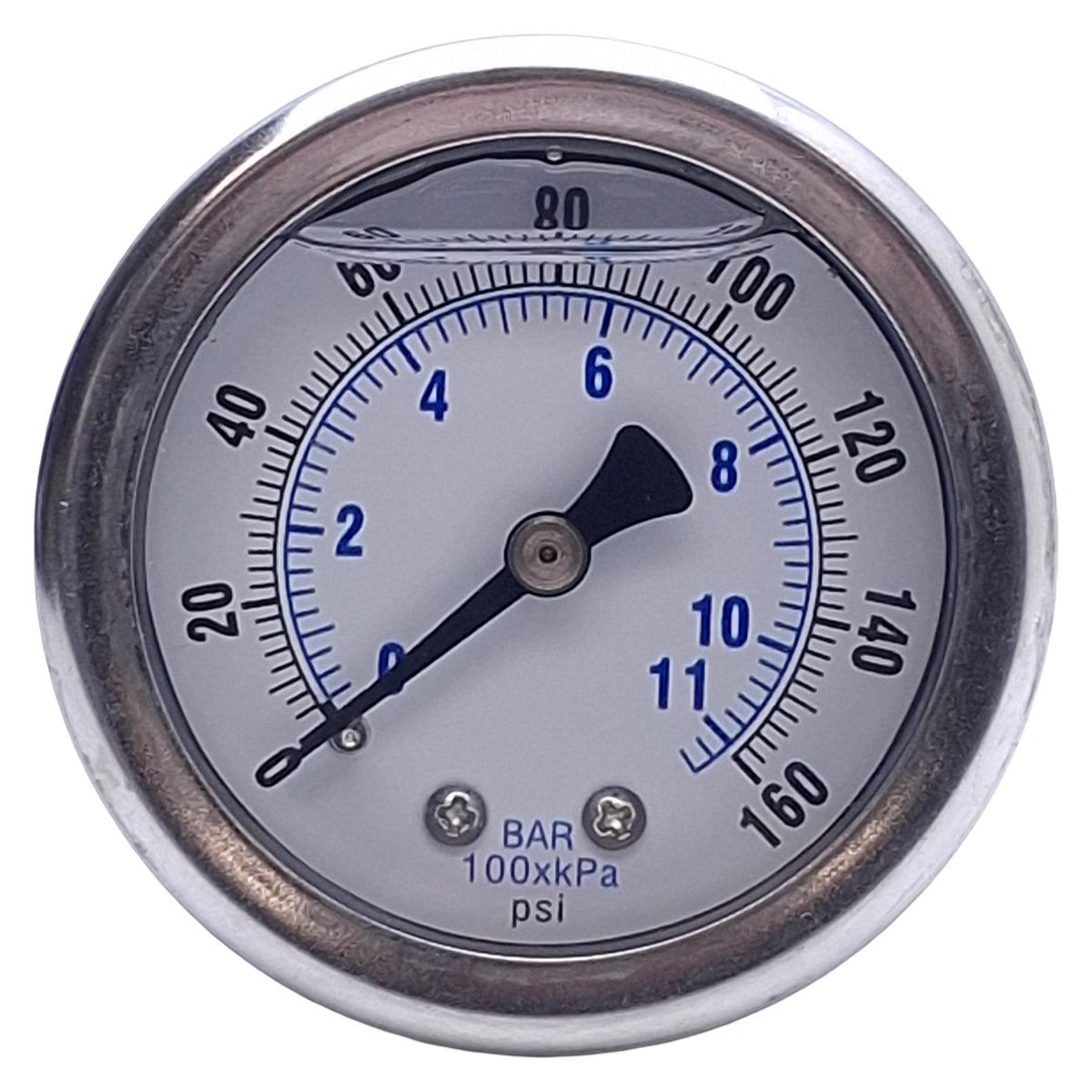 New PIC Gauges 19RZ21 Liquid Filled Pressure Gauge ø2in, 0 to 160psi, 1/4 NPT