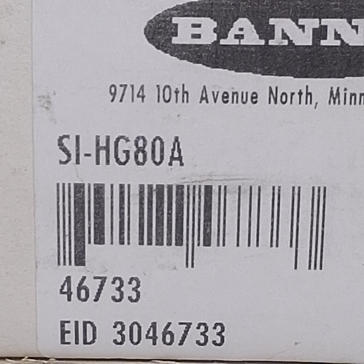 New Banner SI-HG80A Blank Safety Hinge Goes With SI-HG80 Series Hinge Switches