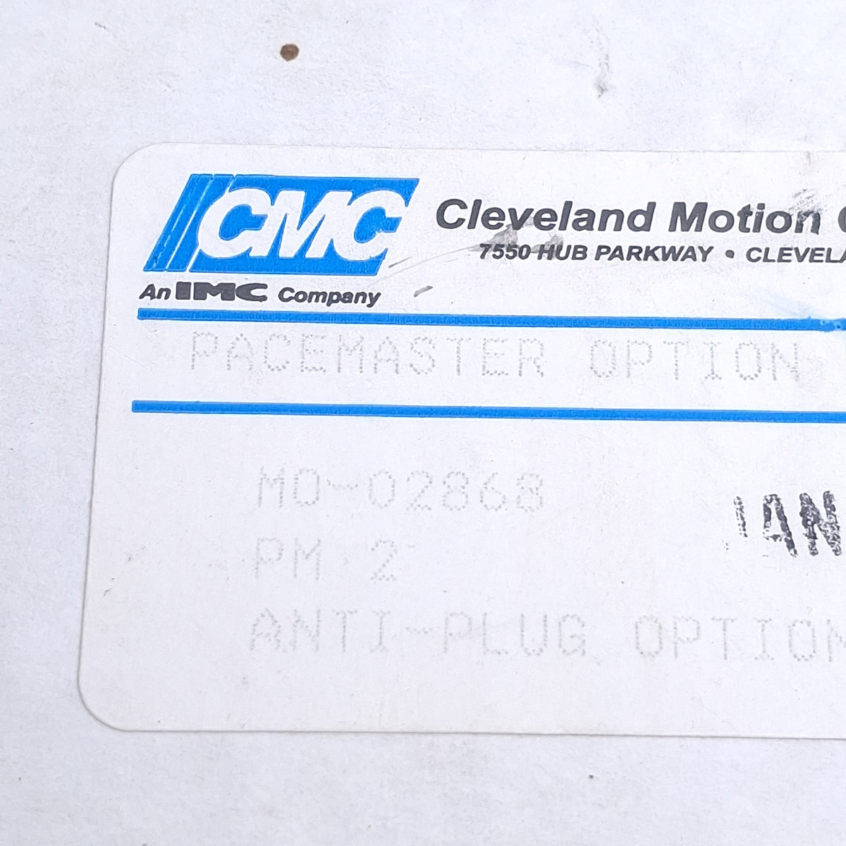 New Cleveland Motion Controls MO-02868 Anti-Plug Relay For MO-02865 or MO-02866