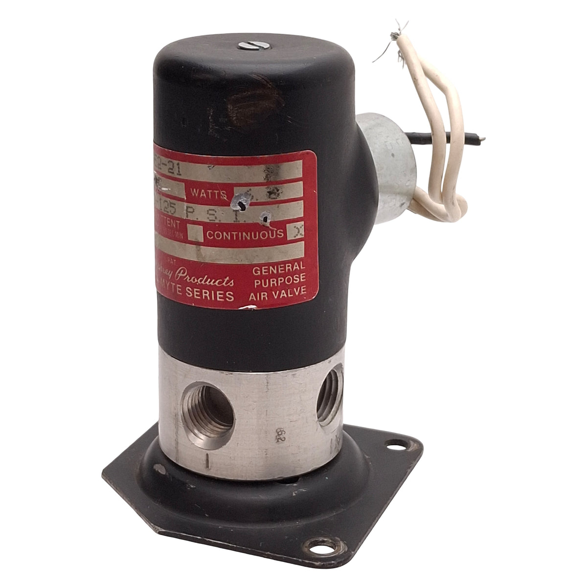 Used Humphrey 062-4E2-21 Tyna-Myte Solenoid Valve, 4-Way, 30-125psi, 24VDC Coils