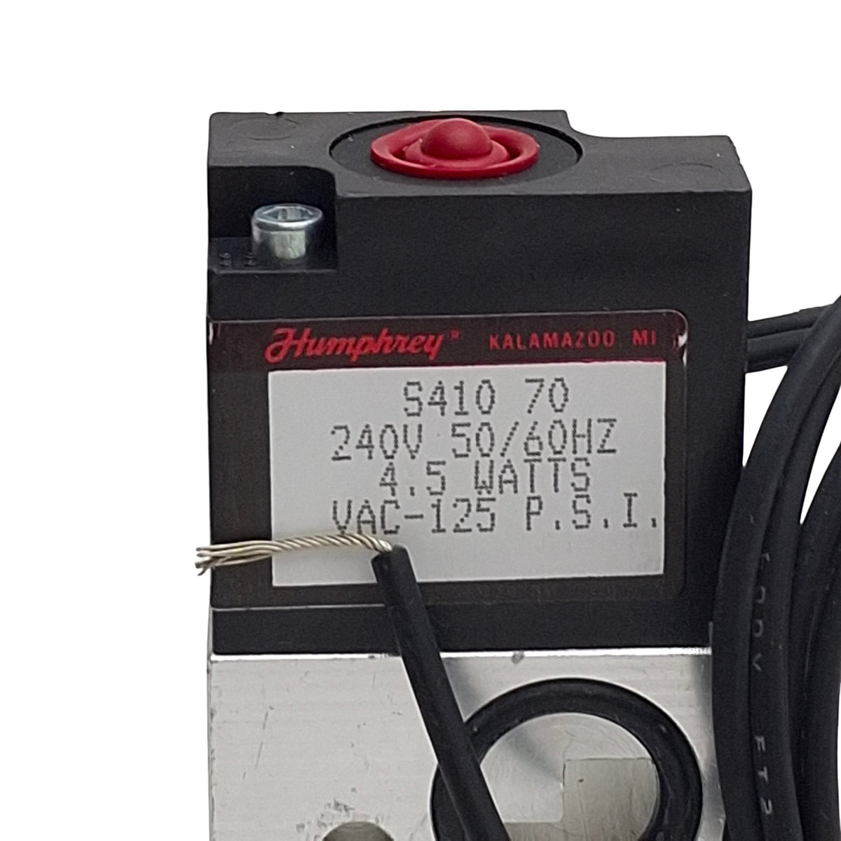 New Humphrey S41070240V Solenoid Valve, 1/8NPSF, 4/2-Way, Vac to 125psi, 240VAC Coil