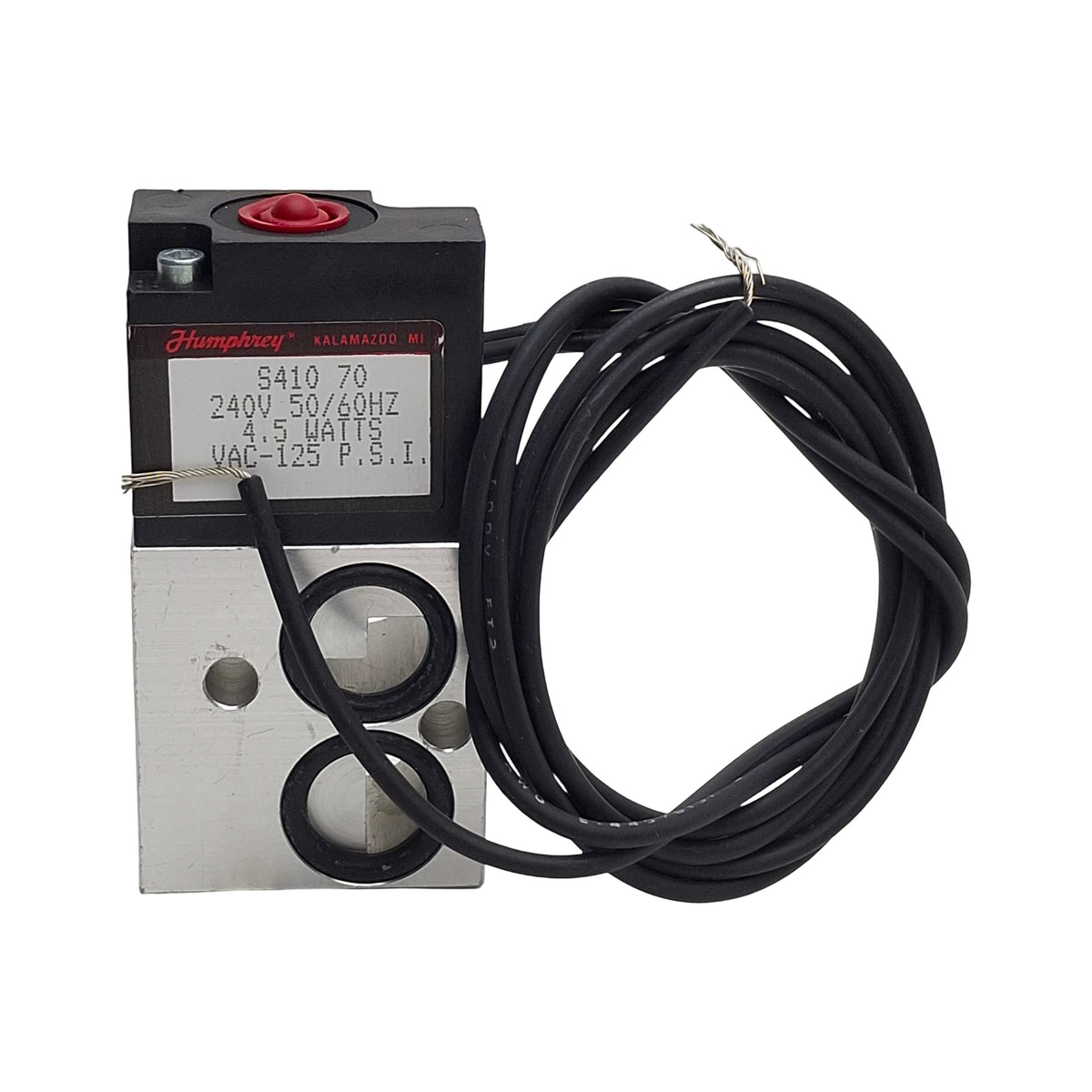 New Humphrey S41070240V Solenoid Valve, 1/8NPSF, 4/2-Way, Vac to 125psi, 240VAC Coil