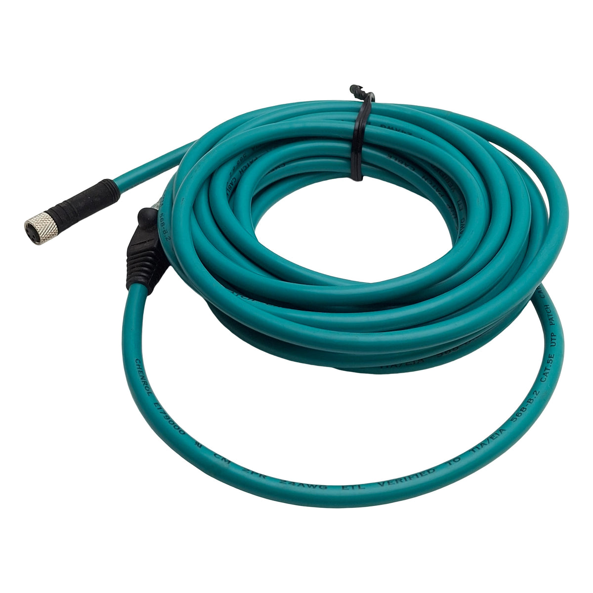 New – Open box Banner Engineering IVUC-E-415 Double Ended Cordset, M8 4-Pin F to RJ45 Male, 5m