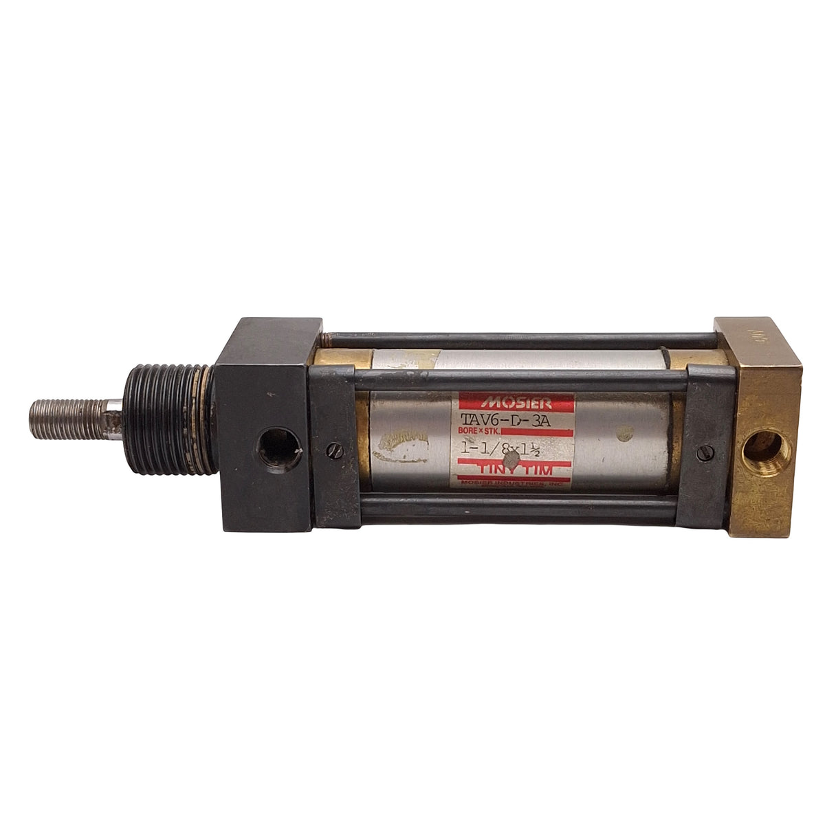 Used Mosier TAV6-D-3A Tie-Rod Cylinder, ø1-1/8in Bore, 1-1/2in Stroke, 1/8in NPT