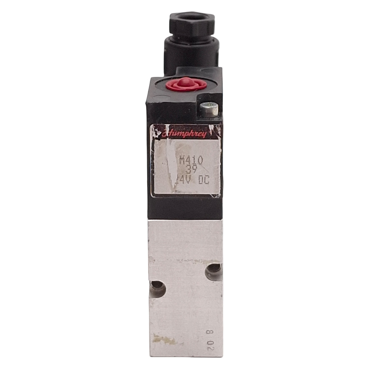 Used Humphrey M410-39-24VDC Solenoid Valve, 4-Port 2-Position, Vac-125psi, 24VDC Coil