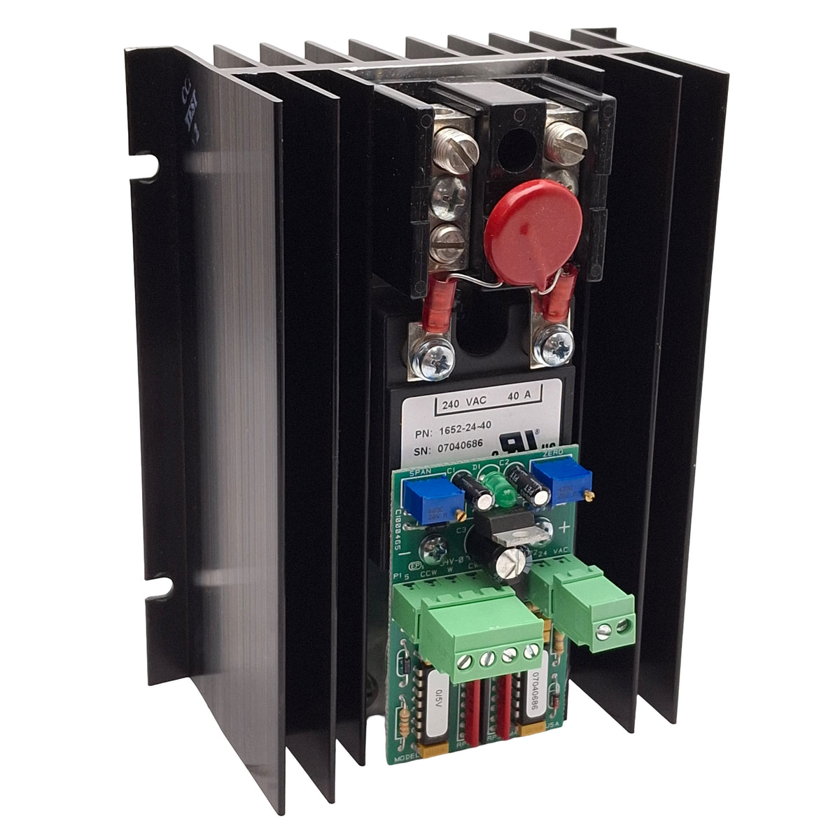 Used Control Concepts 1022-24-40-0/5V-LT SCR Power Controller, 1Ø 240VAC 40A, 0-5VDC