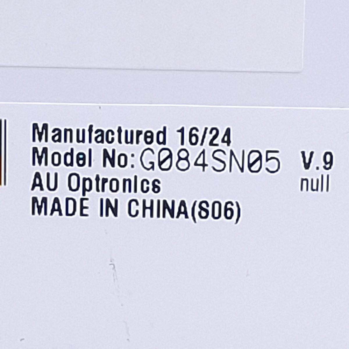 New – Open box AUO G084SN05 V.9 Display Module 8.4in TFT-LED, 800x600 Resolution, 4:3 Ratio