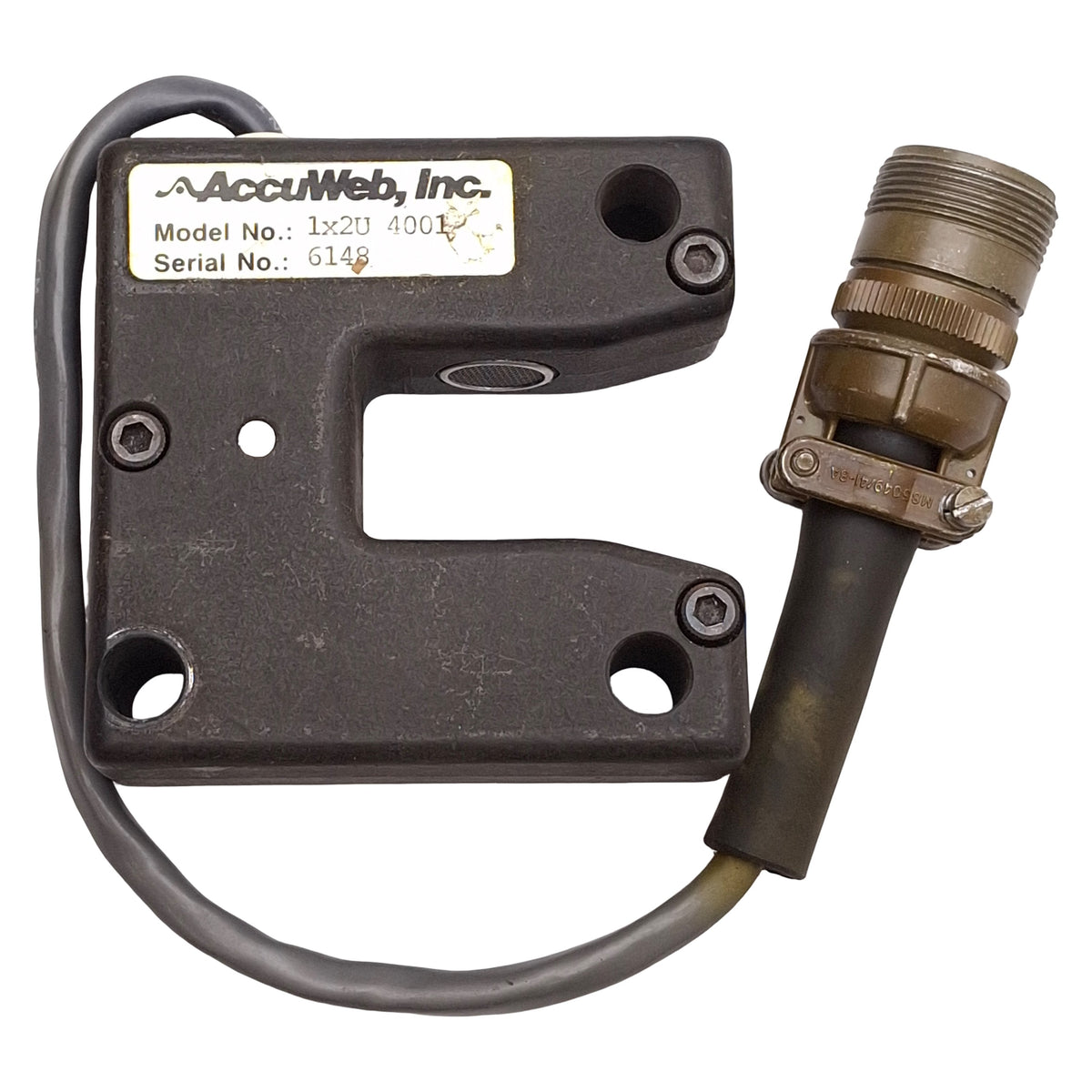 Used AccuWeb 1X2U 4001 Compensated Ultrasonic Edge Detector, 1in x 2in Throat