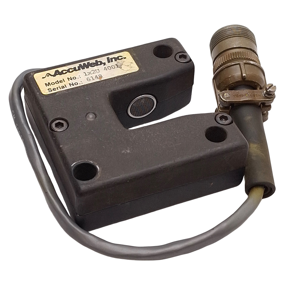 Used AccuWeb 1X2U 4001 Compensated Ultrasonic Edge Detector, 1in x 2in Throat