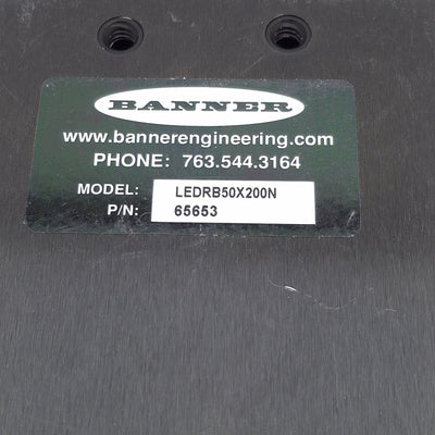 Used Banner LEDRB50X200N LED High-Output Backlight, 50x200mm, Red, 12VDC, 4-Wire 1.8m