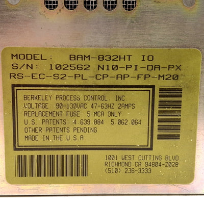 Used Berkeley Process Control BAM-832HT Turbo 8-Axis Machine Controller, 90-130VAC 2A